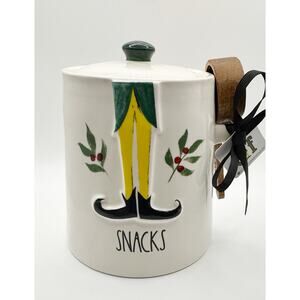 Rae Dunn  BUDDY THE ELF "SNACKS" Canister w/Lid